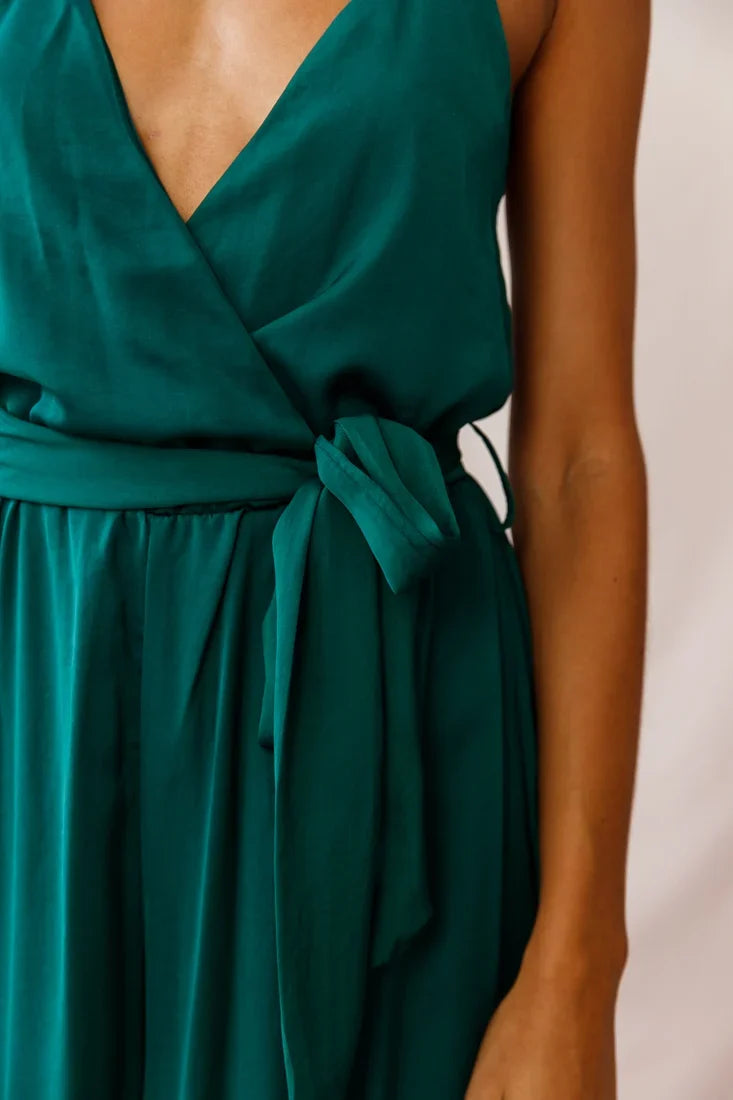 Miso Wide-Leg Cami Jumpsuit Forest Green