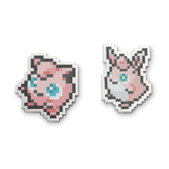 Jigglypuff & Wigglytuff Pokémon Pixel Pins (2-Pack)