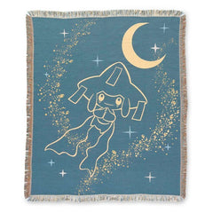 Jirachi Sleep Teal Jacquard Throw Blanket
