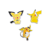 Pichu, Pikachu & Raichu Pokémon Pins (3-Pack)
