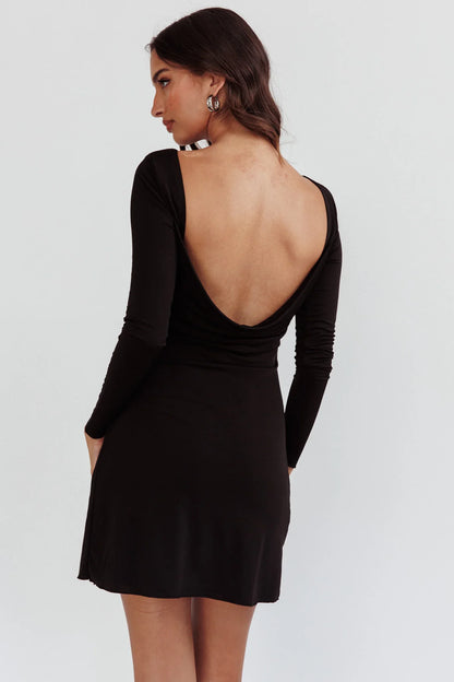 Chessie Long Sleeve Mini Dress Black