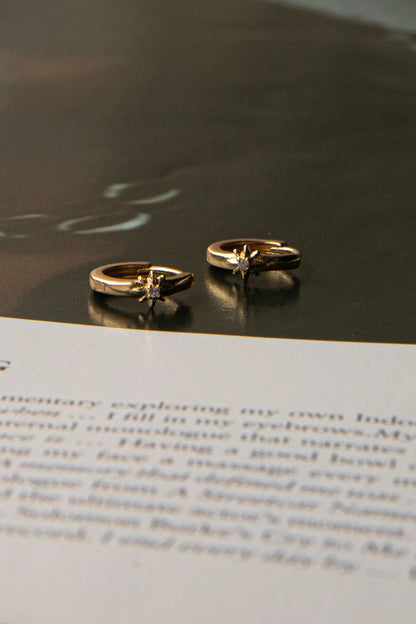 Starlight Diamante Hoop Earrings Gold