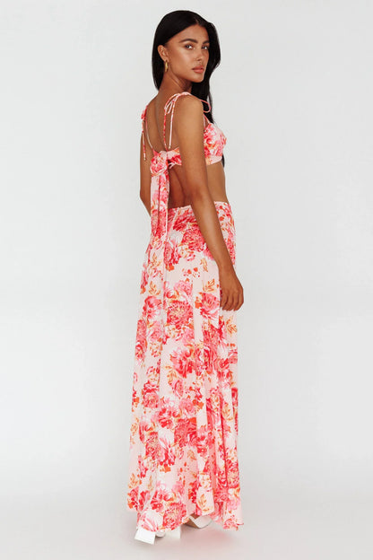 Gabbi Maxi Skirt Floral Print Pink