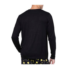 Pikachu Black Relaxed Fit Crew Neck Long-Sleeve T-Shirt - Men