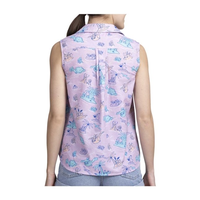 Pokémon Tropical Sunny Seas Purple Sleeveless Tropical Shirt - Women