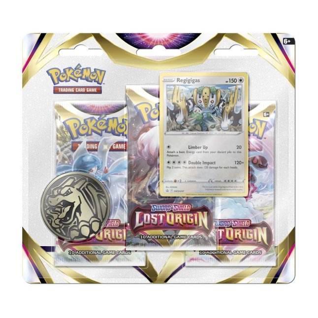 Pokémon TCG: Sword & Shield-Lost Origin 3 Booster Packs, Coin & Regigigas Promo Card